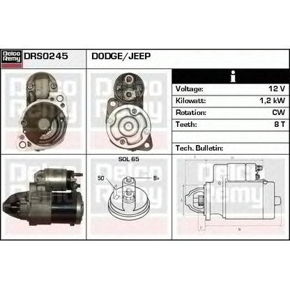 Foto Motor de arranque DELCO REMY DRS0245