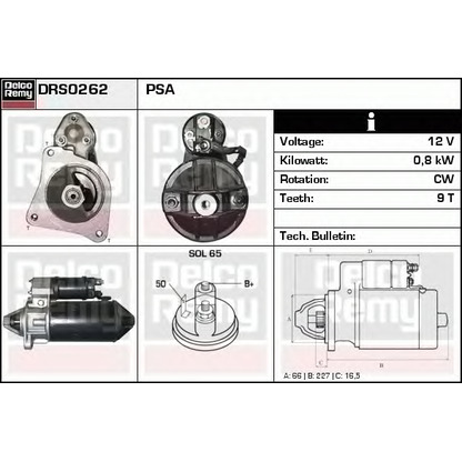 Foto Motor de arranque DELCO REMY DRS0262