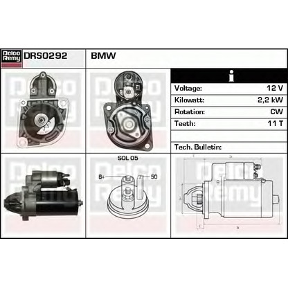 Foto Motor de arranque DELCO REMY DRS0292