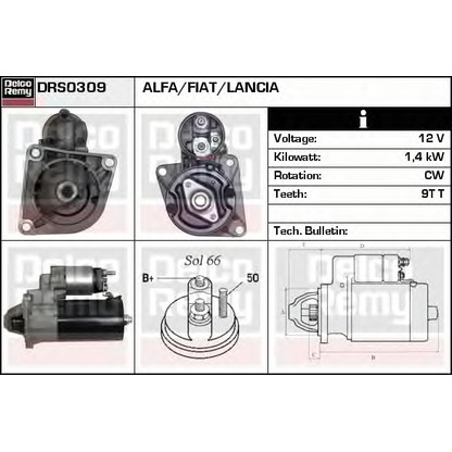 Foto Motor de arranque DELCO REMY DRS0309