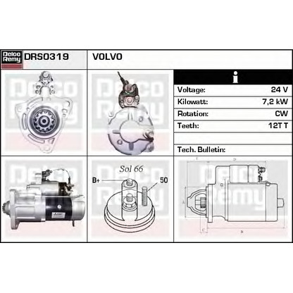 Zdjęcie Rozrusznik DELCO REMY DRS0319