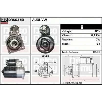 Zdjęcie Rozrusznik DELCO REMY DRS0350