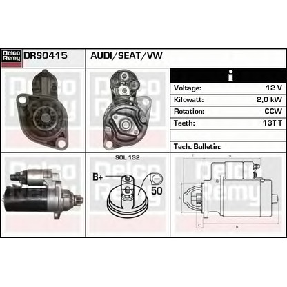 Фото Стартер DELCO REMY DRS0415