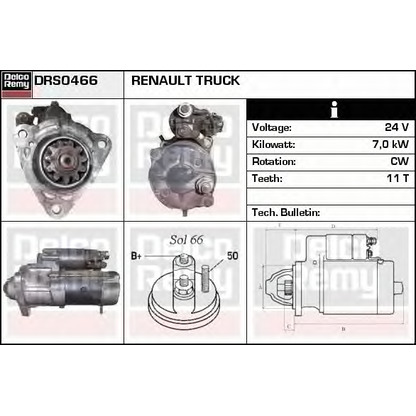 Foto Motor de arranque DELCO REMY DRS0466