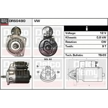 Foto Starter DELCO REMY DRS0490