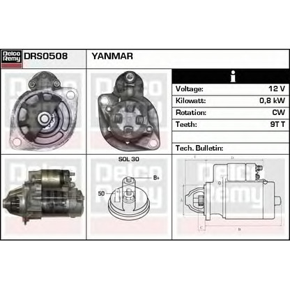 Фото Стартер DELCO REMY DRS0508