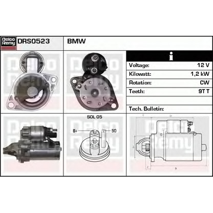 Foto Motor de arranque DELCO REMY DRS0523