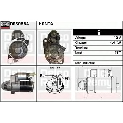 Foto Motor de arranque DELCO REMY DRS0584