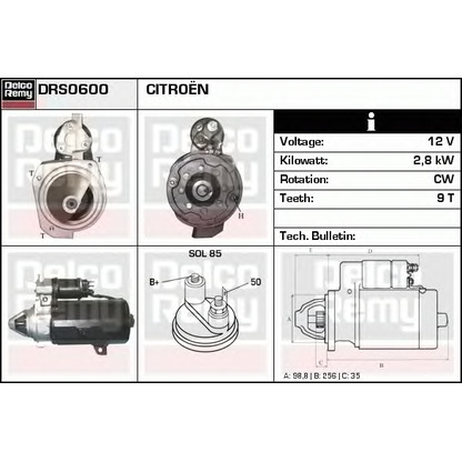 Фото Стартер DELCO REMY DRS0600