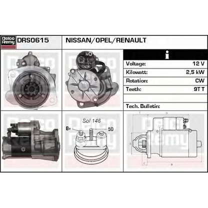 Фото Стартер DELCO REMY DRS0615