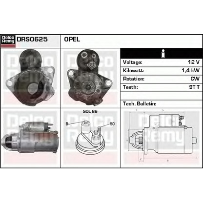 Foto Motor de arranque DELCO REMY DRS0625