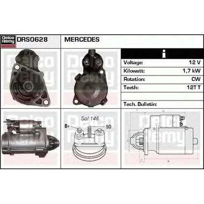 Фото Стартер DELCO REMY DRS0628