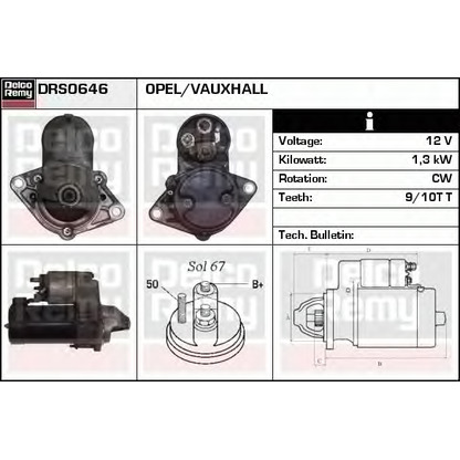 Foto Motor de arranque DELCO REMY DRS0646