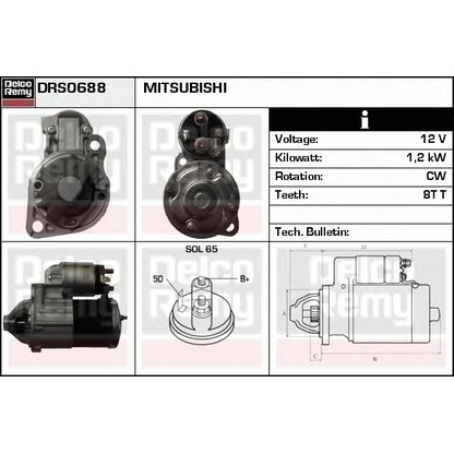 Foto Motor de arranque DELCO REMY DRS0688