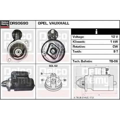 Foto Starter DELCO REMY DRS0690