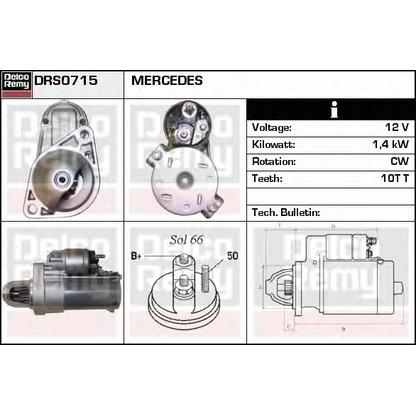 Фото Стартер DELCO REMY DRS0715