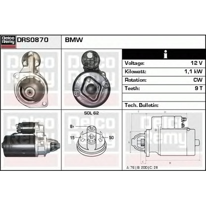 Foto Motorino d'avviamento DELCO REMY DRS0870