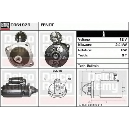 Photo Starter DELCO REMY DRS1020