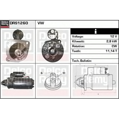 Foto Starter DELCO REMY DRS1260