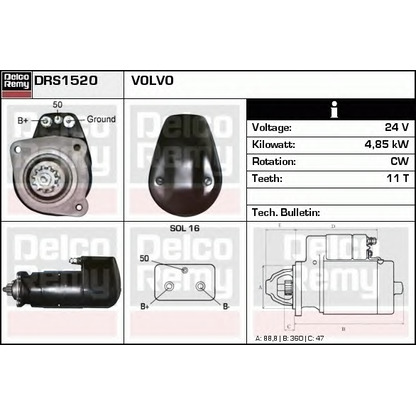 Foto Motorino d'avviamento DELCO REMY DRS1520