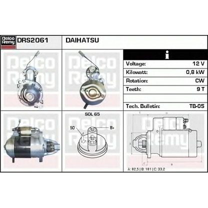 Foto Motor de arranque DELCO REMY DRS2061