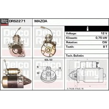 Фото Стартер DELCO REMY DRS2271