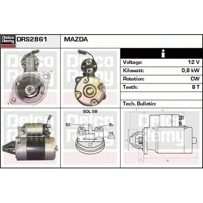 Foto Motor de arranque DELCO REMY DRS2861