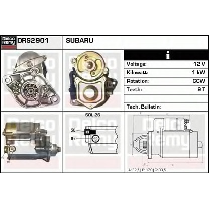 Фото Стартер DELCO REMY DRS2901