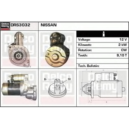 Foto Motor de arranque DELCO REMY DRS3032