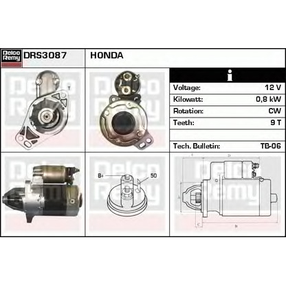 Foto Motor de arranque DELCO REMY DRS3087