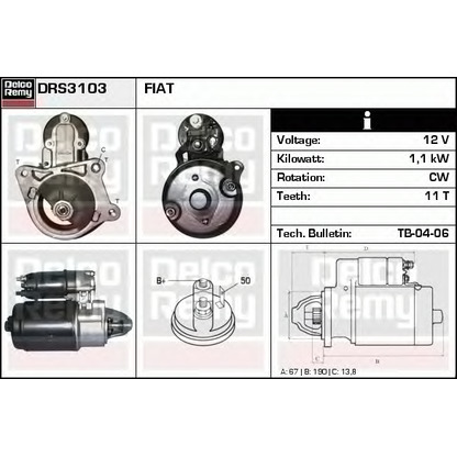 Foto Motorino d'avviamento DELCO REMY DRS3103