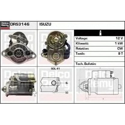 Zdjęcie Rozrusznik DELCO REMY DRS3146