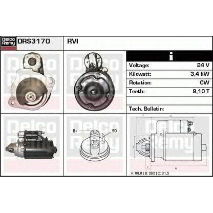 Foto Motor de arranque DELCO REMY DRS3170