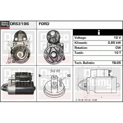 Foto Starter DELCO REMY DRS3196