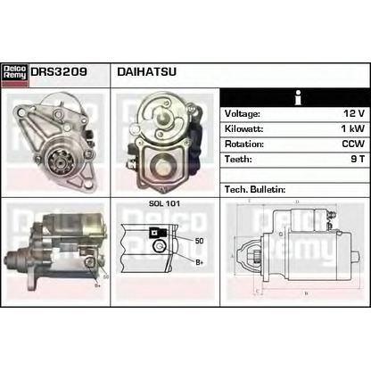 Foto Motor de arranque DELCO REMY DRS3209