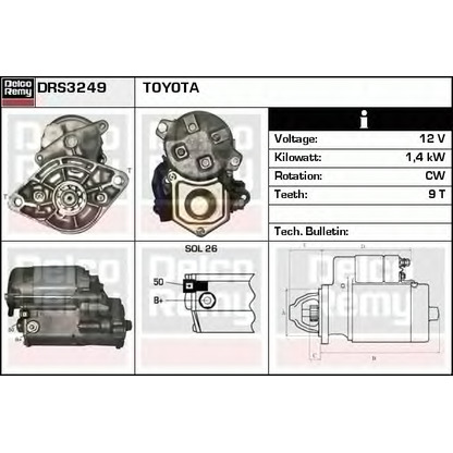 Foto Motor de arranque DELCO REMY DRS3249