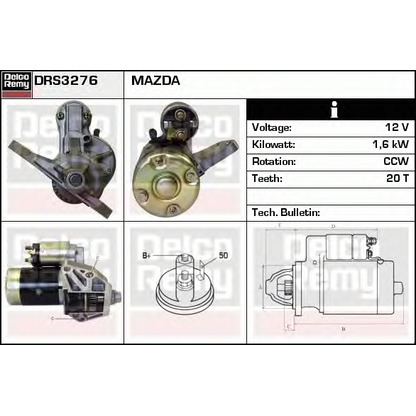 Foto Motor de arranque DELCO REMY DRS3276