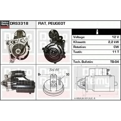 Foto Starter DELCO REMY DRS3318