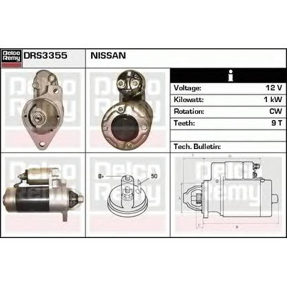 Foto Motor de arranque DELCO REMY DRS3355