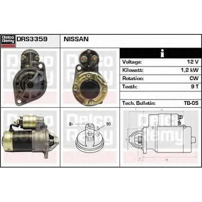 Фото Стартер DELCO REMY DRS3359