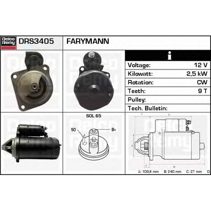 Foto Starter DELCO REMY DRS3405