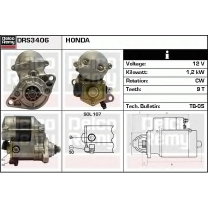 Фото Стартер DELCO REMY DRS3406