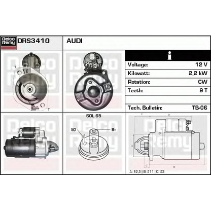 Zdjęcie Rozrusznik DELCO REMY DRS3410