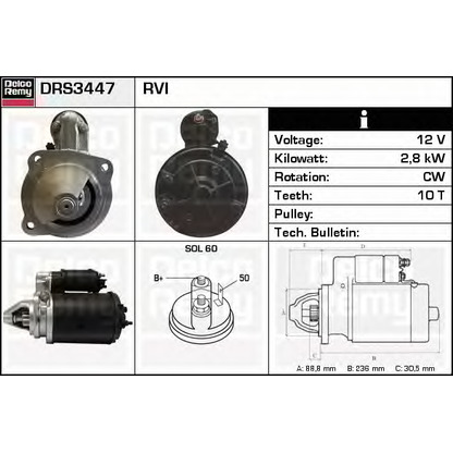 Foto Motorino d'avviamento DELCO REMY DRS3447