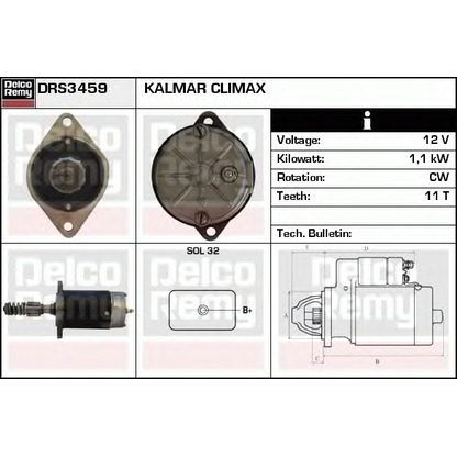 Foto Motor de arranque DELCO REMY DRS3459