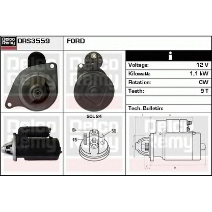 Foto Motor de arranque DELCO REMY DRS3559