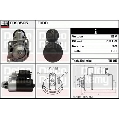 Foto Motorino d'avviamento DELCO REMY DRS3565