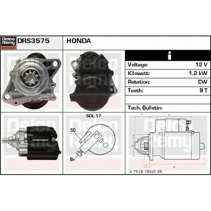 Фото Стартер DELCO REMY DRS3575