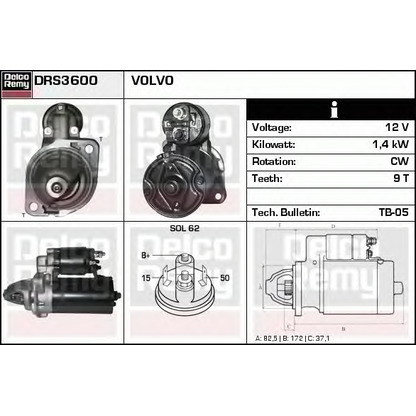 Photo Démarreur DELCO REMY DRS3600