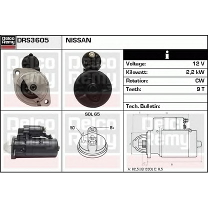 Foto Motor de arranque DELCO REMY DRS3605